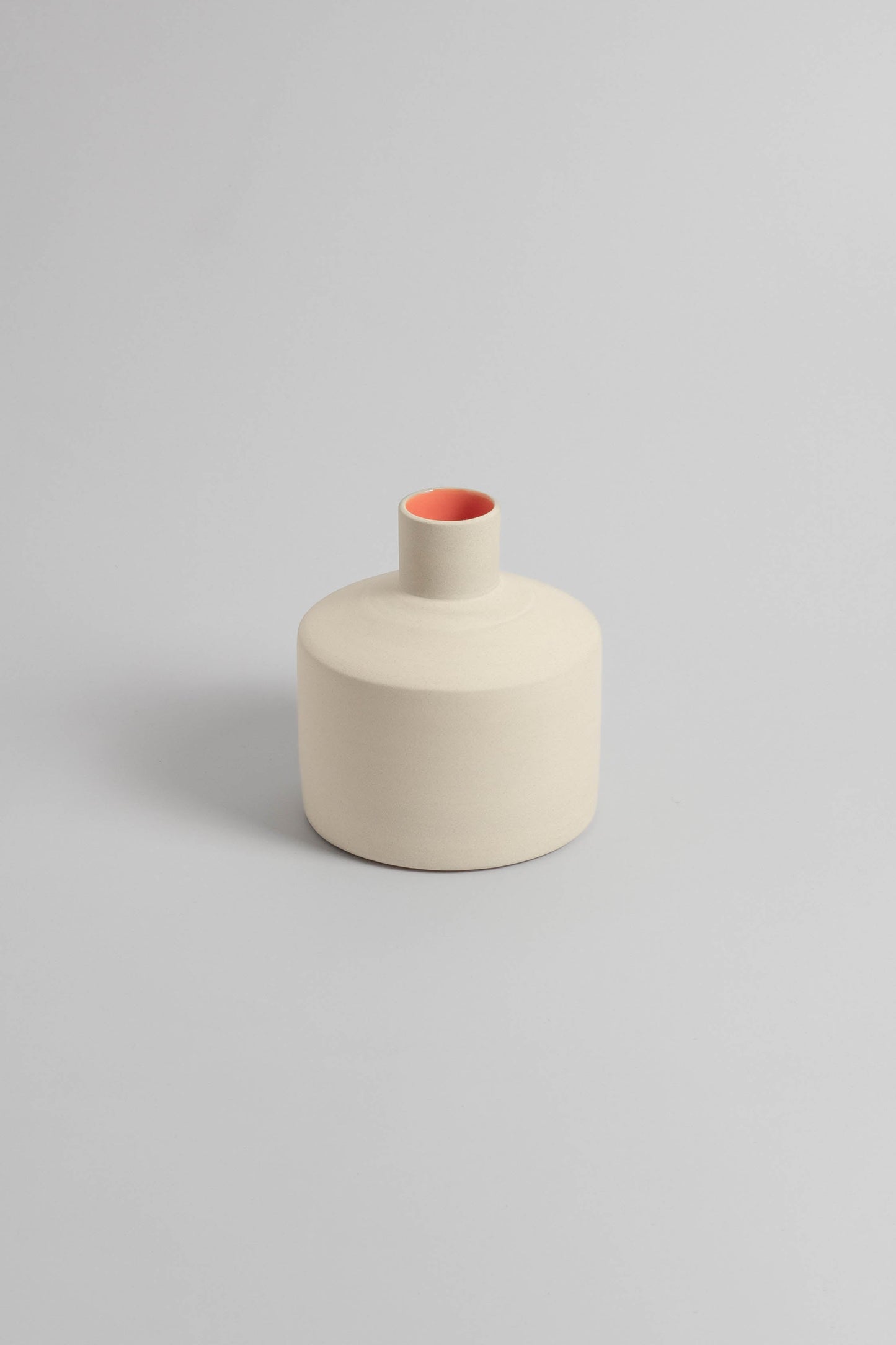 Stoneware Vase with Orange Detail - Medium