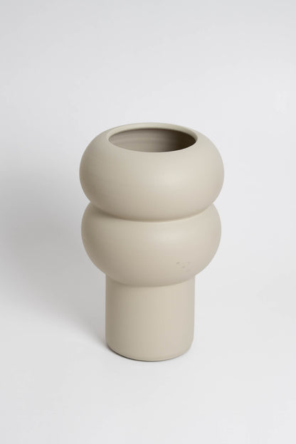 Ripple large Off white ceramic with a minimalist design, handmade in Portugal. Ideal for displaying flowers or as a standalone decorative vase.