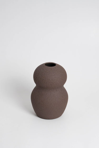 Palus in brown, ceramic vase with a textured, earthy surface, handmade in Portugal. Perfect for displaying flowers or as a unique decorative vase in modern interiors.