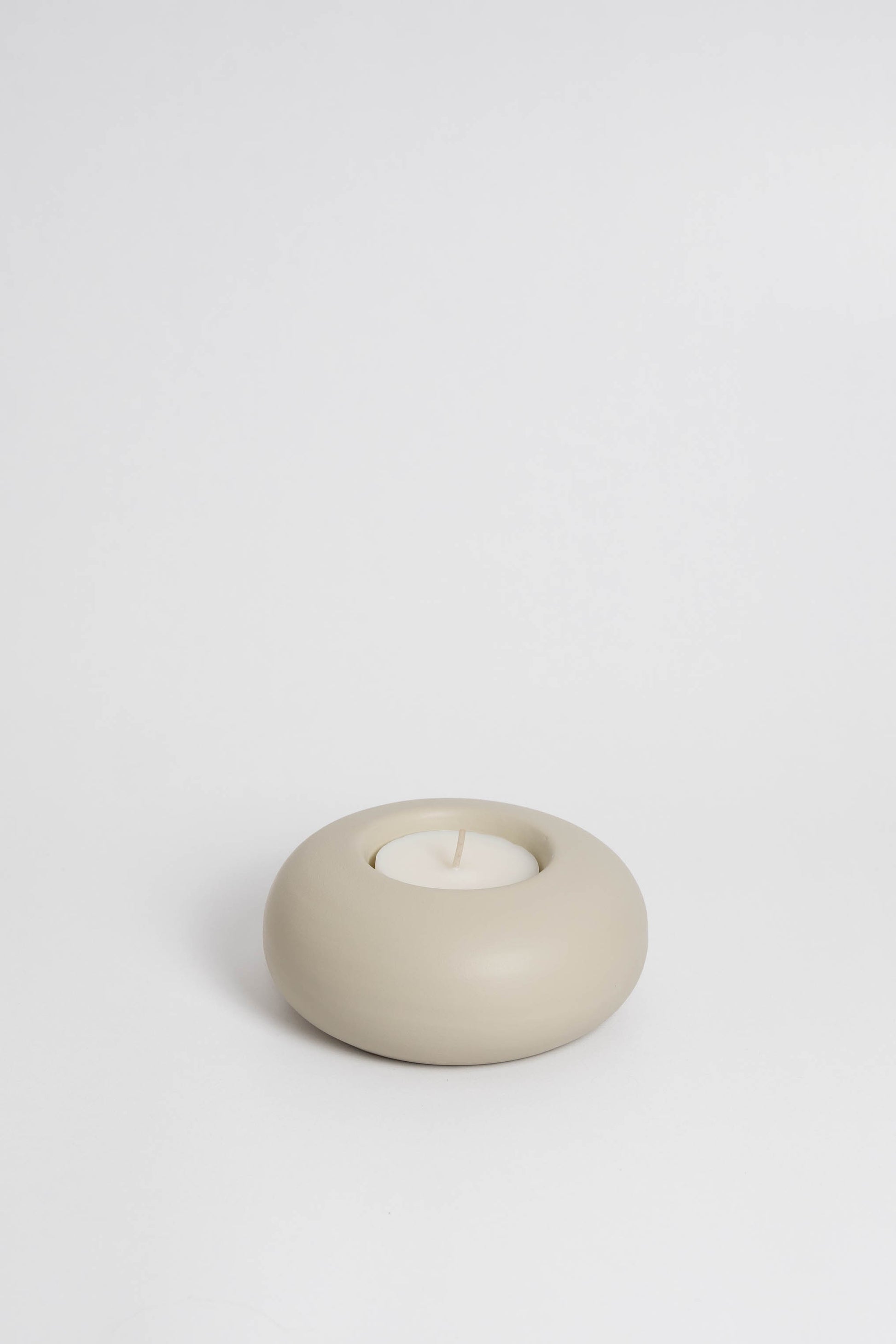 Duo Modular candle holder in off white, consisting of two individual pieces that can be arranged together or separately, providing customizable decoration options. Handmade in Portugal
