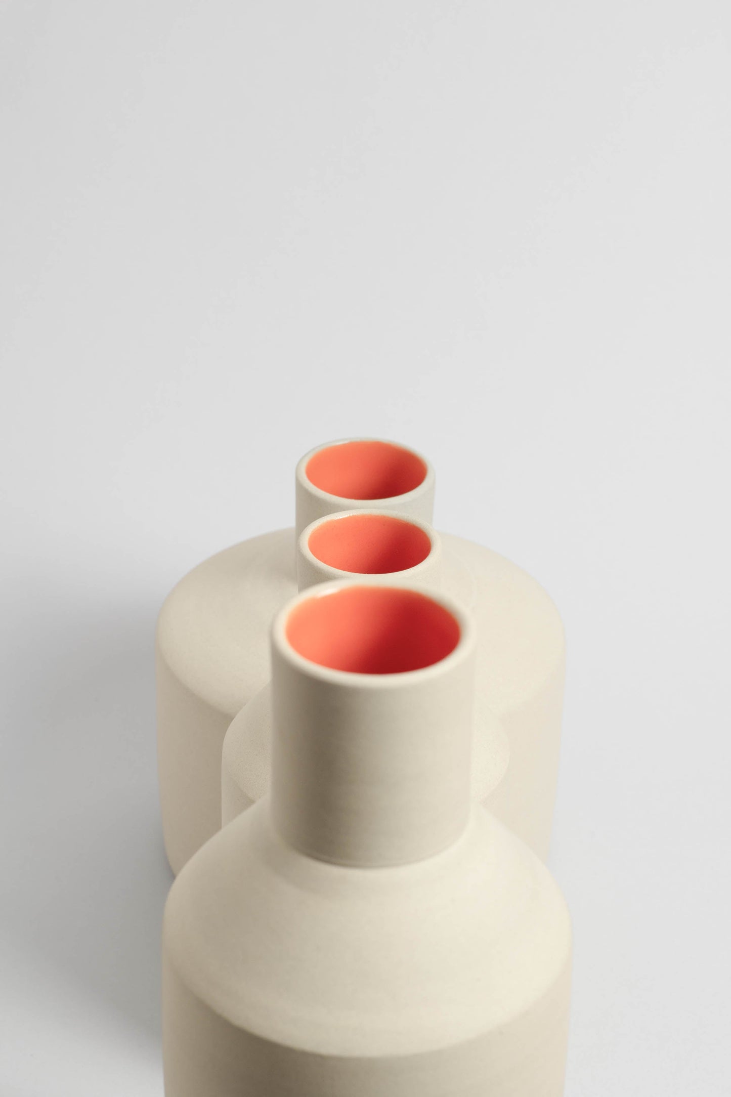 Stoneware Vase with Orange Detail - Medium