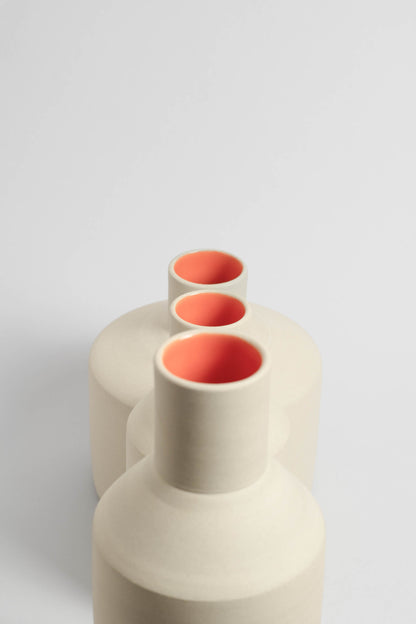 Stoneware Vase with Orange Detail - Small